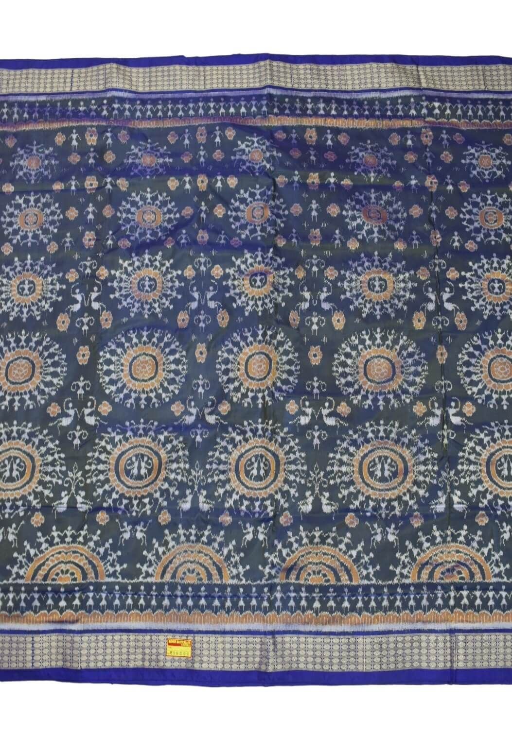 Gray Colour Sambalpuri Handloom Bandha Silk Saree