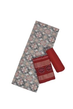 Gray Colour Sambalpuri Handloom Bapta Cotton/Silk Mix Dress Material
