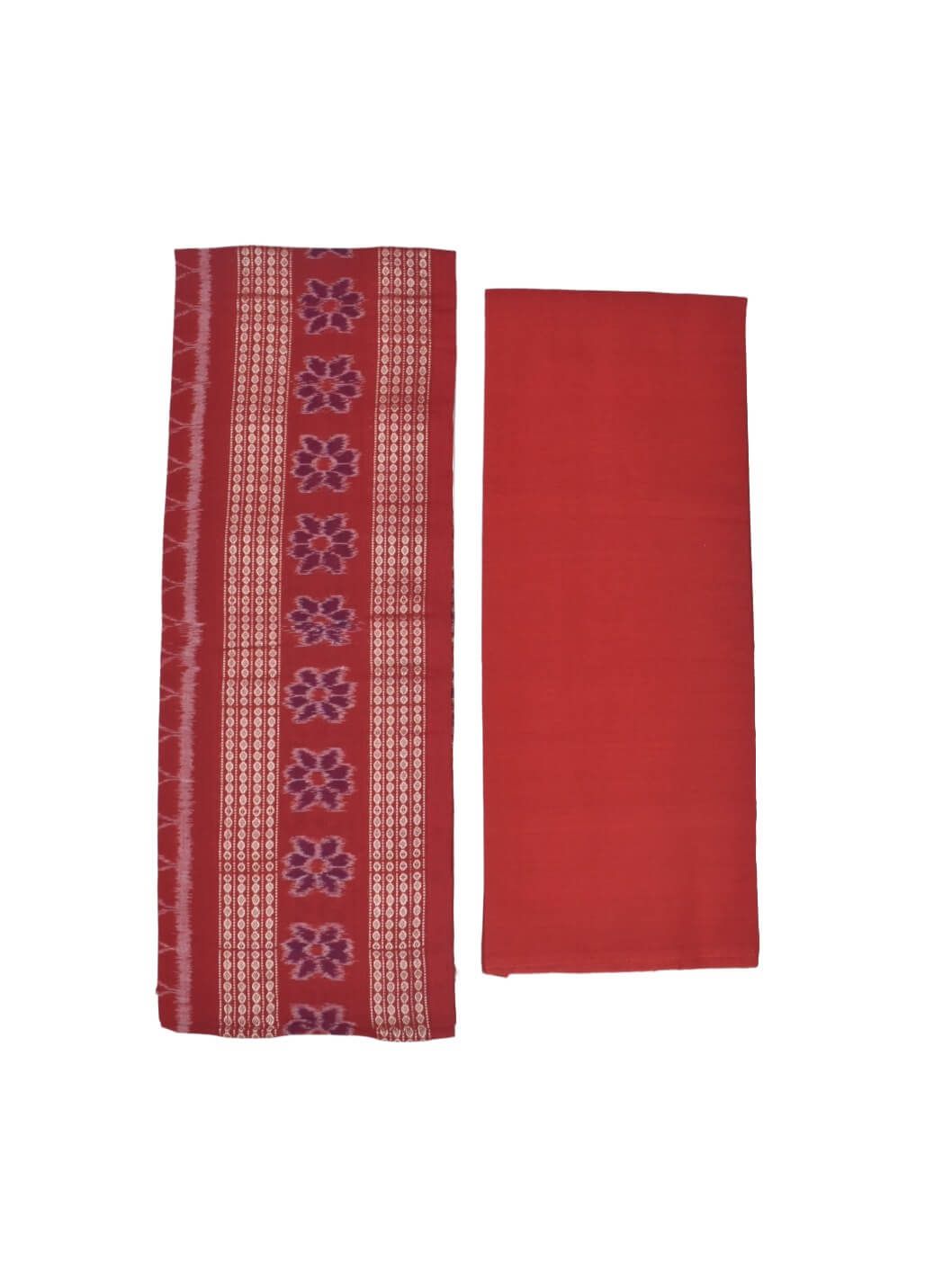 Gray Colour Sambalpuri Handloom Bapta Cotton/Silk Mix Dress Material - Image 2