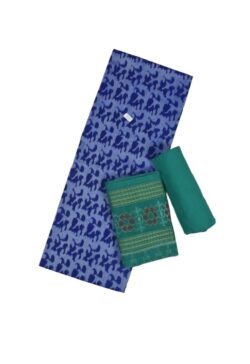 Blue Colour Sambalpuri Handloom Bapta Cotton/Silk Mix Dress Material