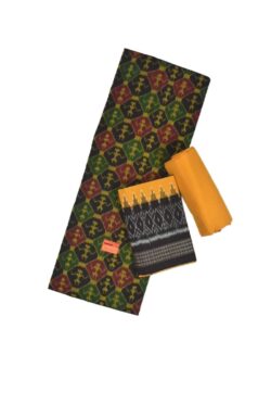 Red-Black Colour Sambalpuri Handloom Cotton Dress Material