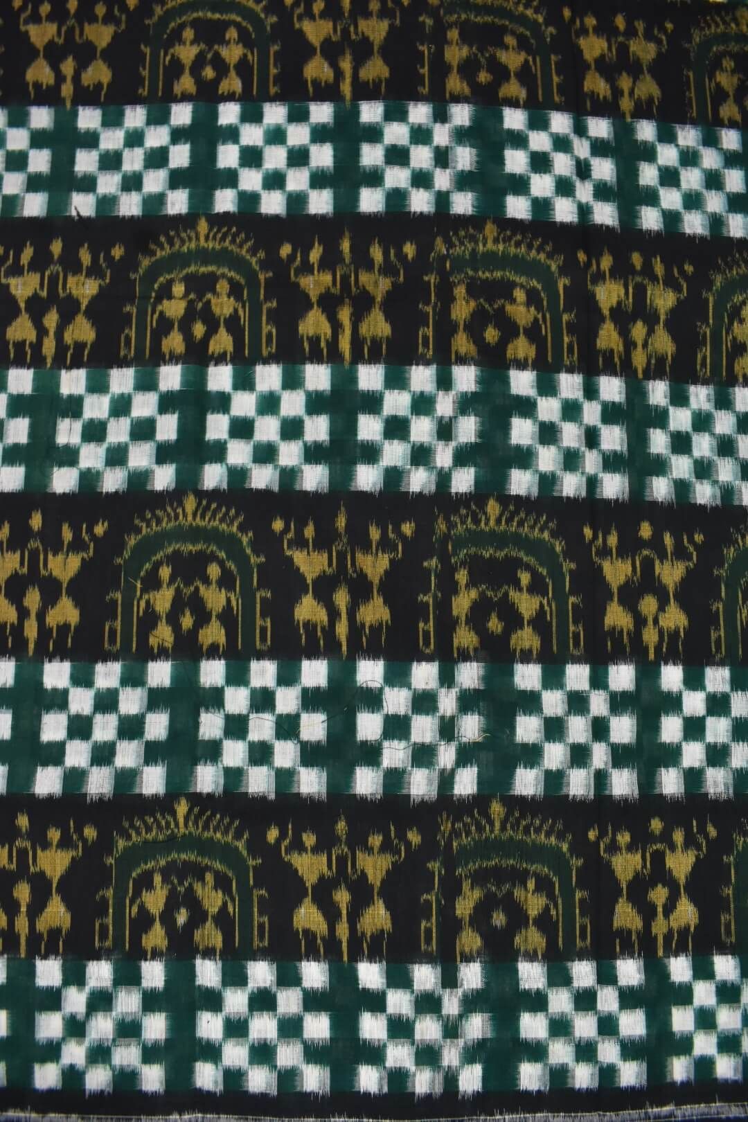 Black-Green Colour Sambalpuri Handloom Cotton Dress Material - Image 5