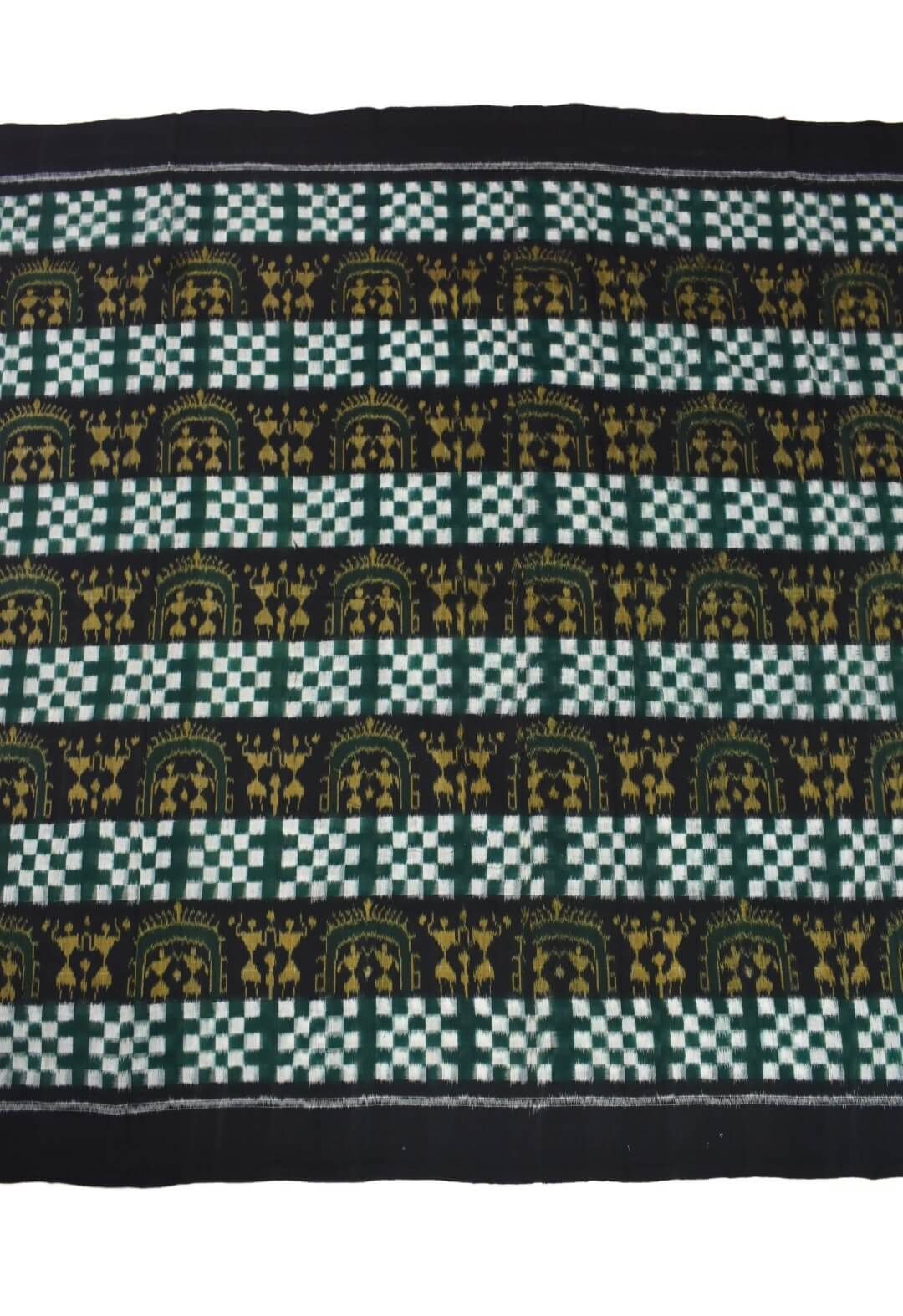 Black-Green Colour Sambalpuri Handloom Cotton Dress Material - Image 4