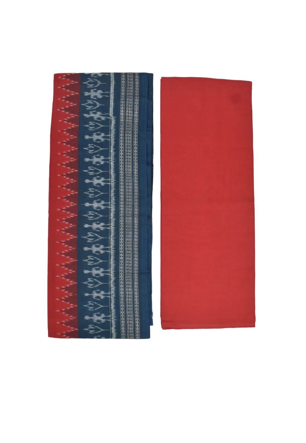 Blue Colour Sambalpuri Handloom Cotton Dress Material - Image 2
