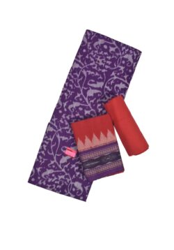 Purple Colour Sambalpuri Handloom Cotton Dress Material