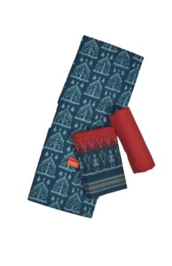 Blue Colour Sambalpuri Handloom Cotton Dress Material