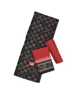 Black Colour Sambalpuri Handloom Cotton Dress Material
