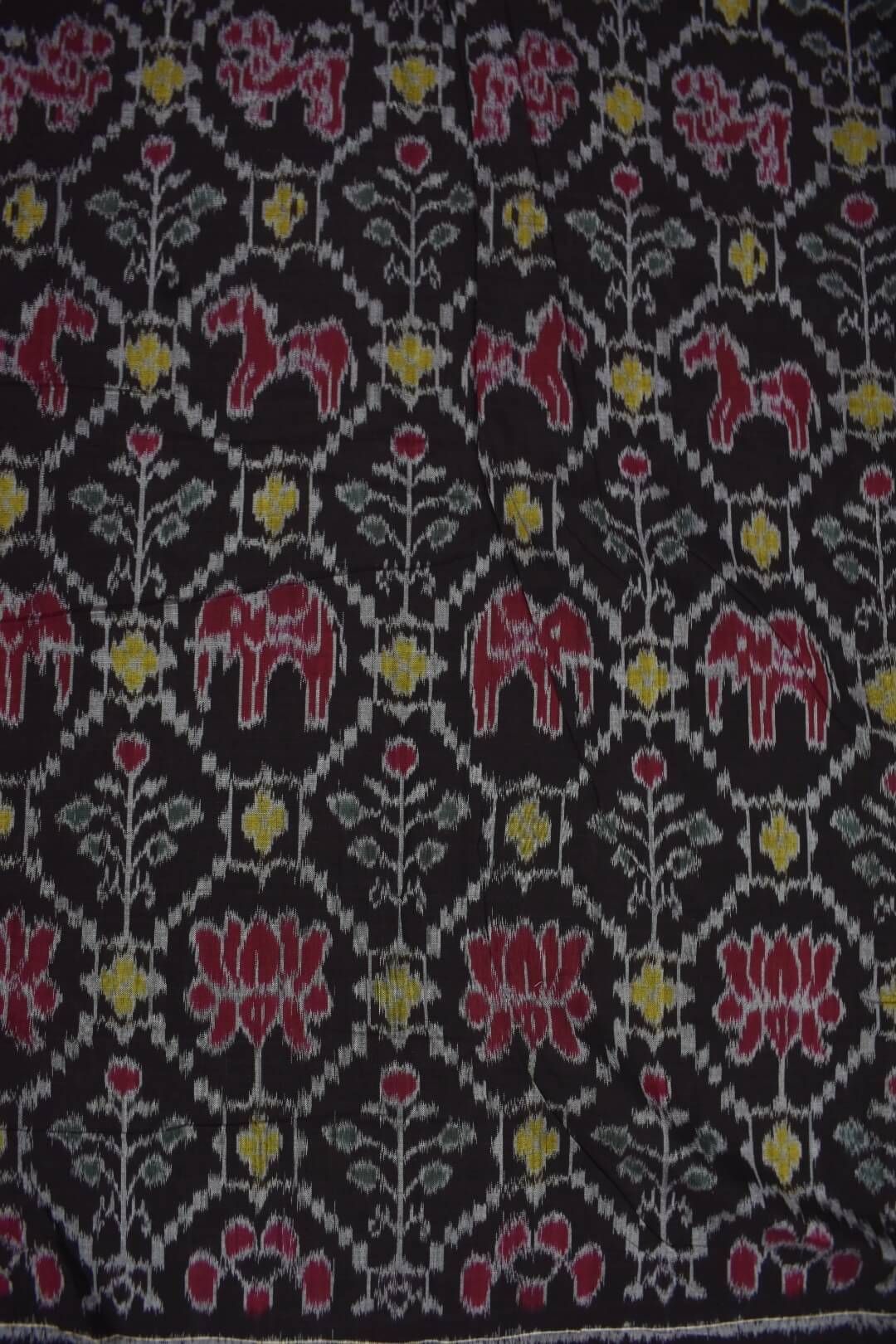 Black Colour Sambalpuri Handloom Cotton Dress Material - Image 5