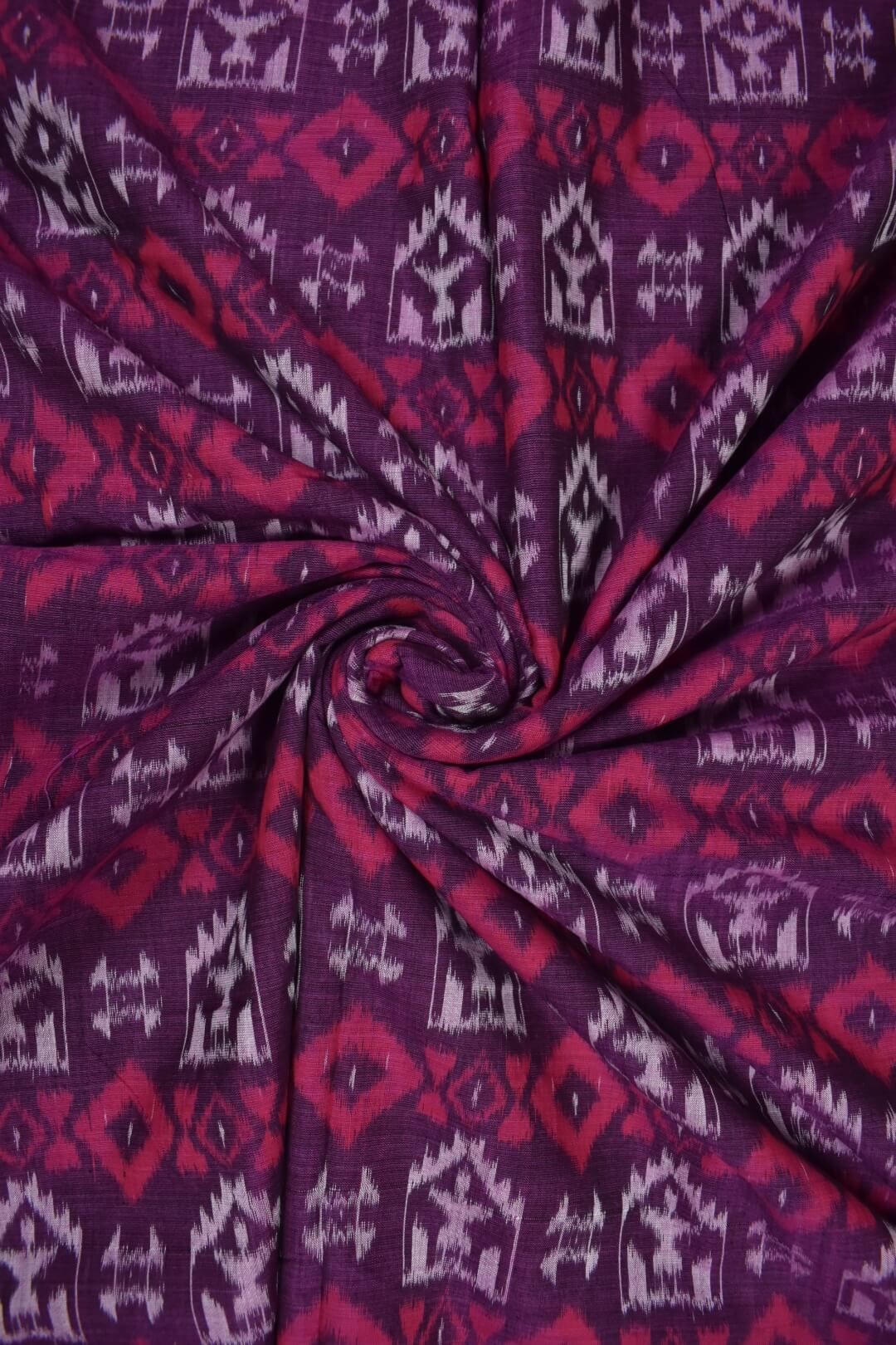 Purple Colour Sambalpuri Handloom Cotton Fabrics