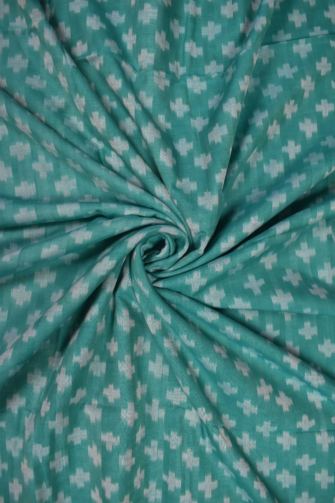 Rama Green Colour Sambalpuri Handloom Cotton Fabrics