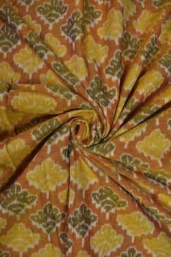 Mustard Yellow Colour Sambalpuri Handloom Cotton Fabrics