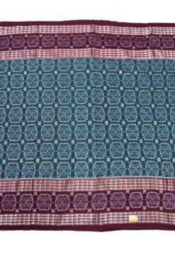 Blue Colour  Sambalpuri Handloom Cotton Bandha Saree