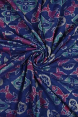 Blue Colour Sambalpuri Handloom Cotton Fabric