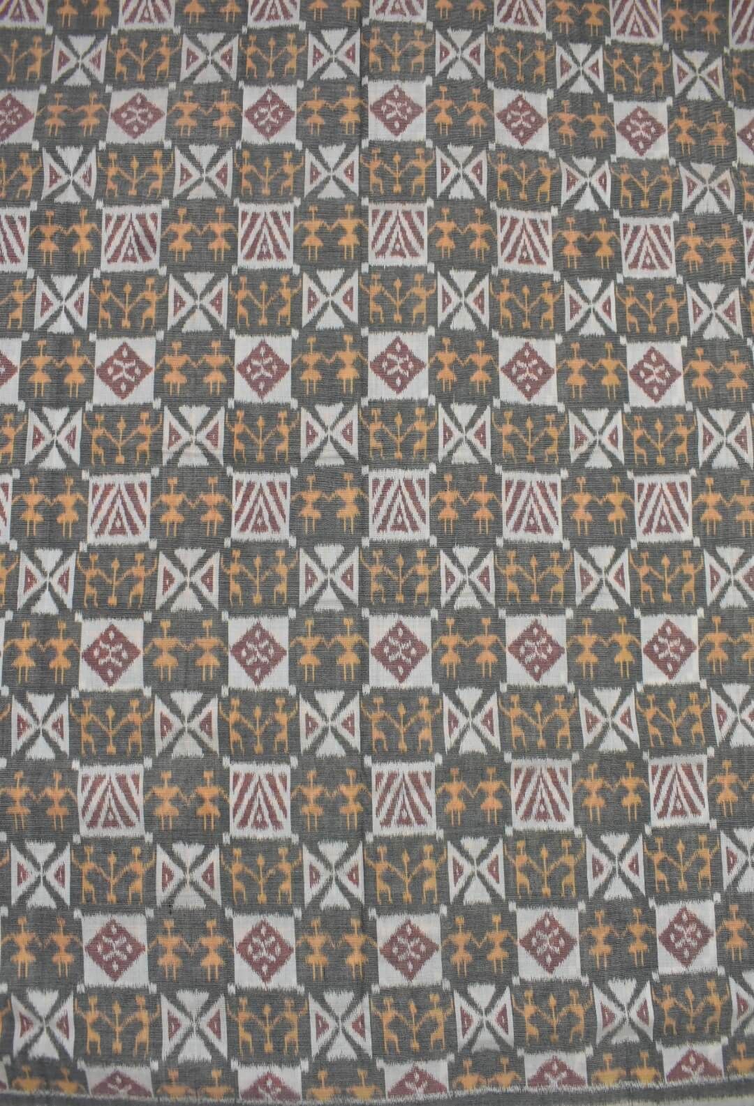 White Colour Sambalpuri Handloom Cotton fabric - Image 3