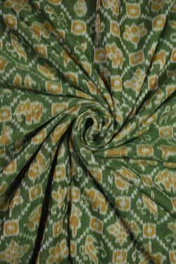 Green Colour Sambalpuri Handloom Cotton Fabric