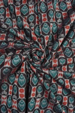 Black-Red Colour Sambalpuri Handloom Cotton fabric