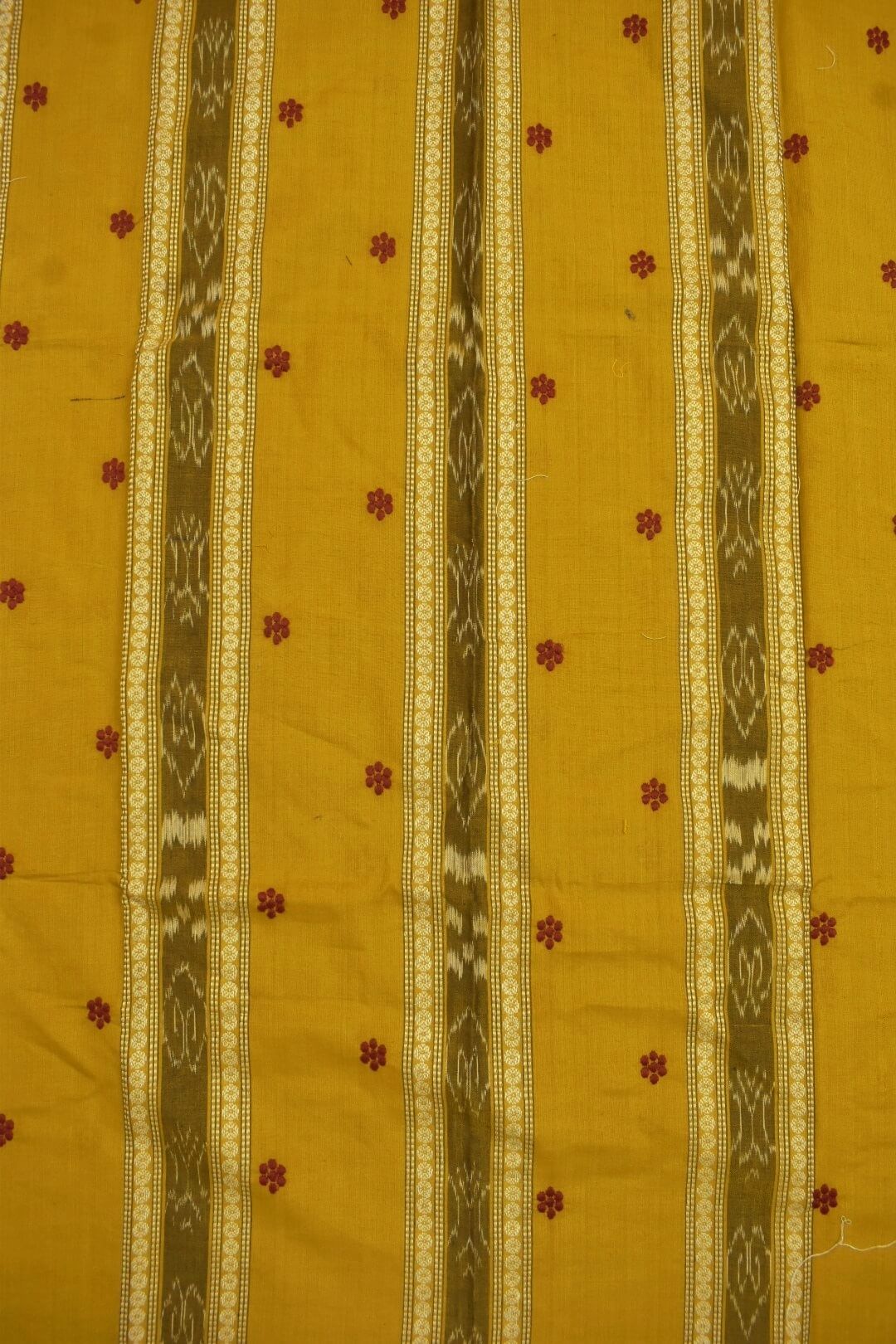 Yellow Colour Sambalpuri Handloom Dress Material - Image 5