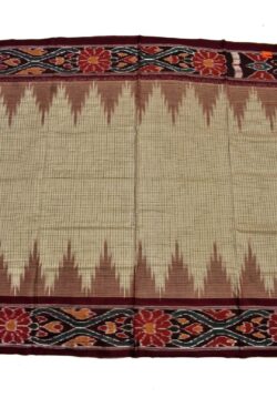 Cream Colour Sambalpuri Handloom Cotton Saree