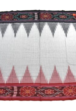 White Colour Sambalpuri Handloom Cotton Saree