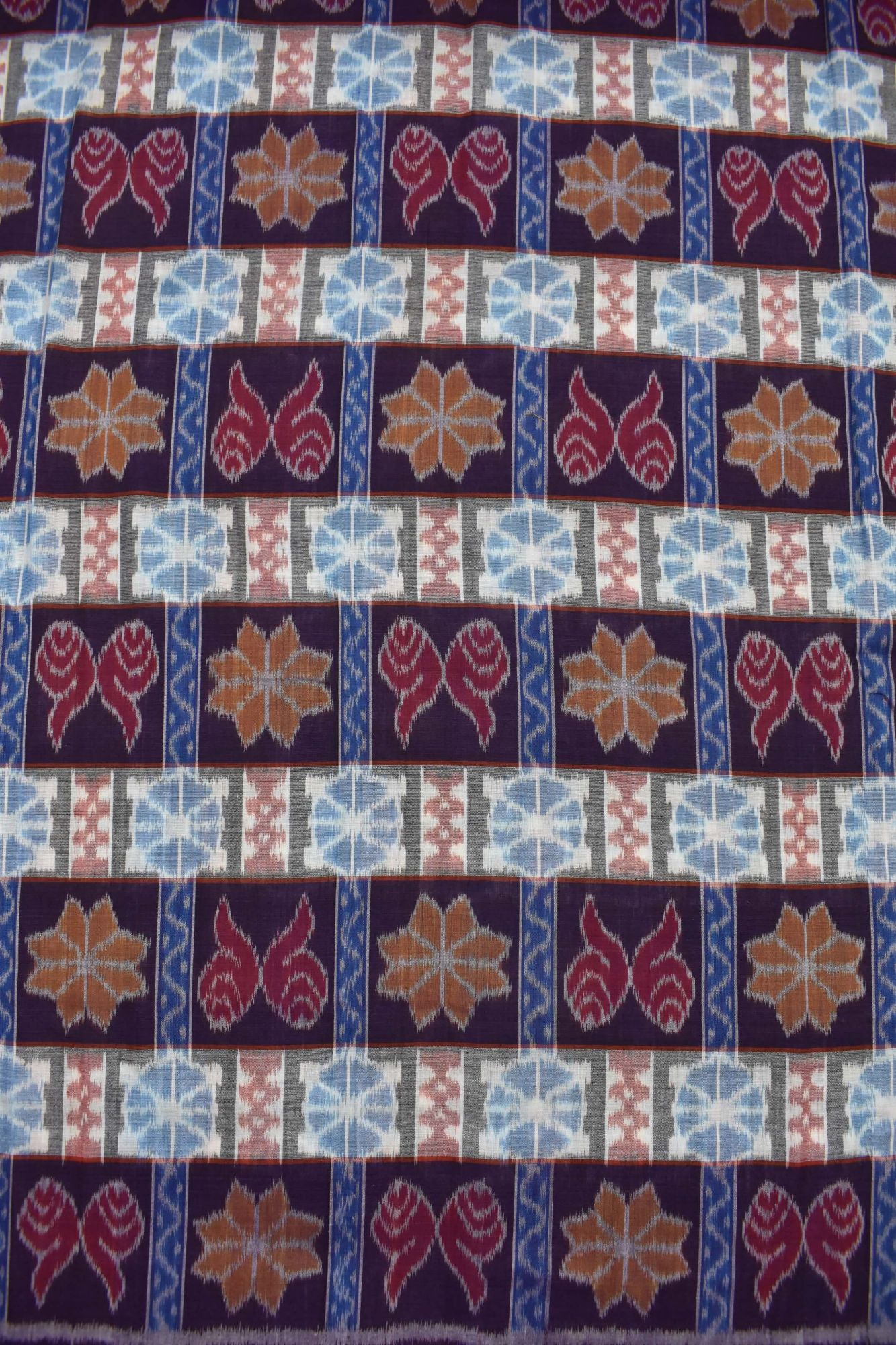 Orange-Red Colour Sambalpuri Handloom Cotton Dress Material - Image 5