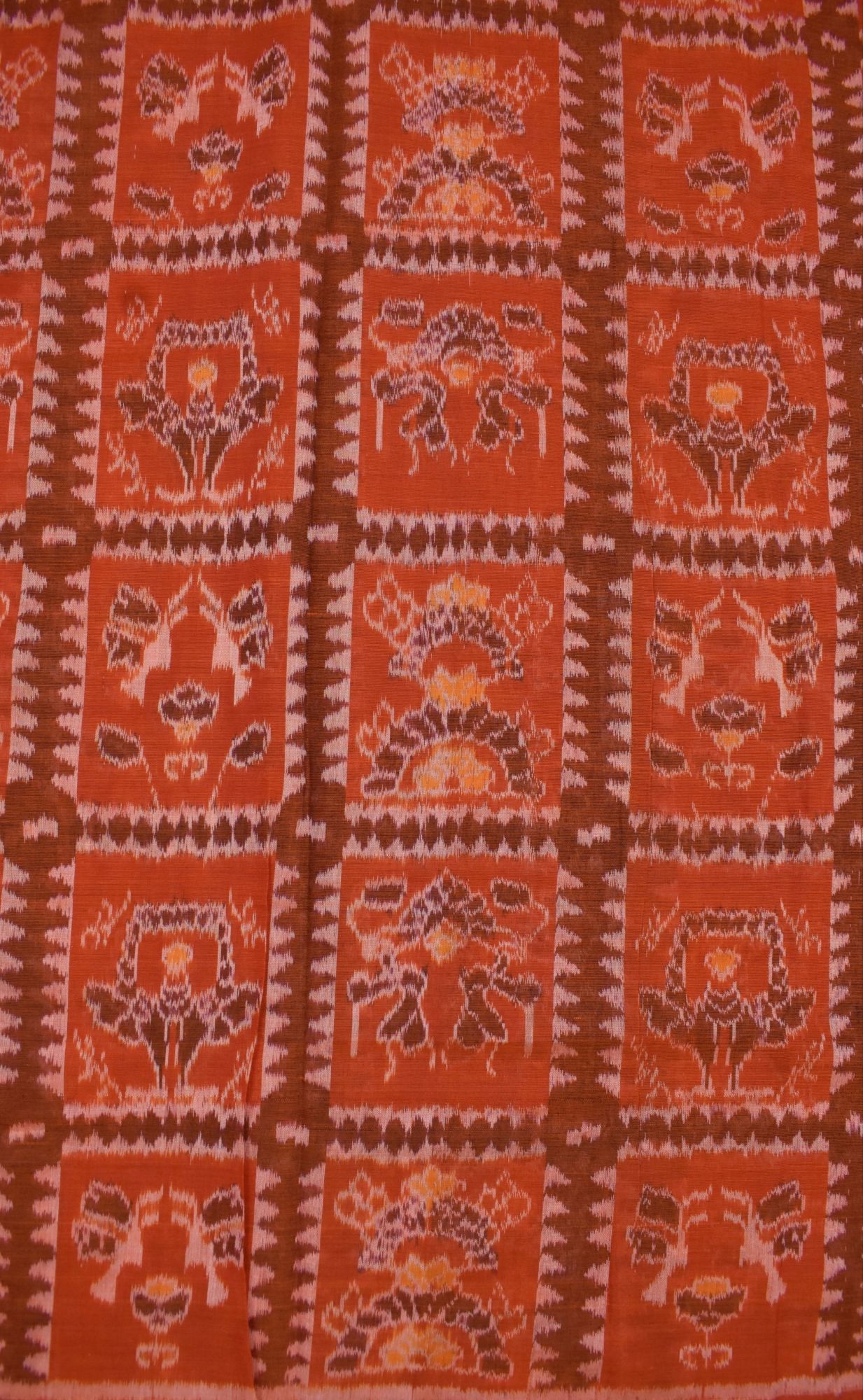 Orange Colour Sambalpuri Handloom Cotton Dress Material - Image 5