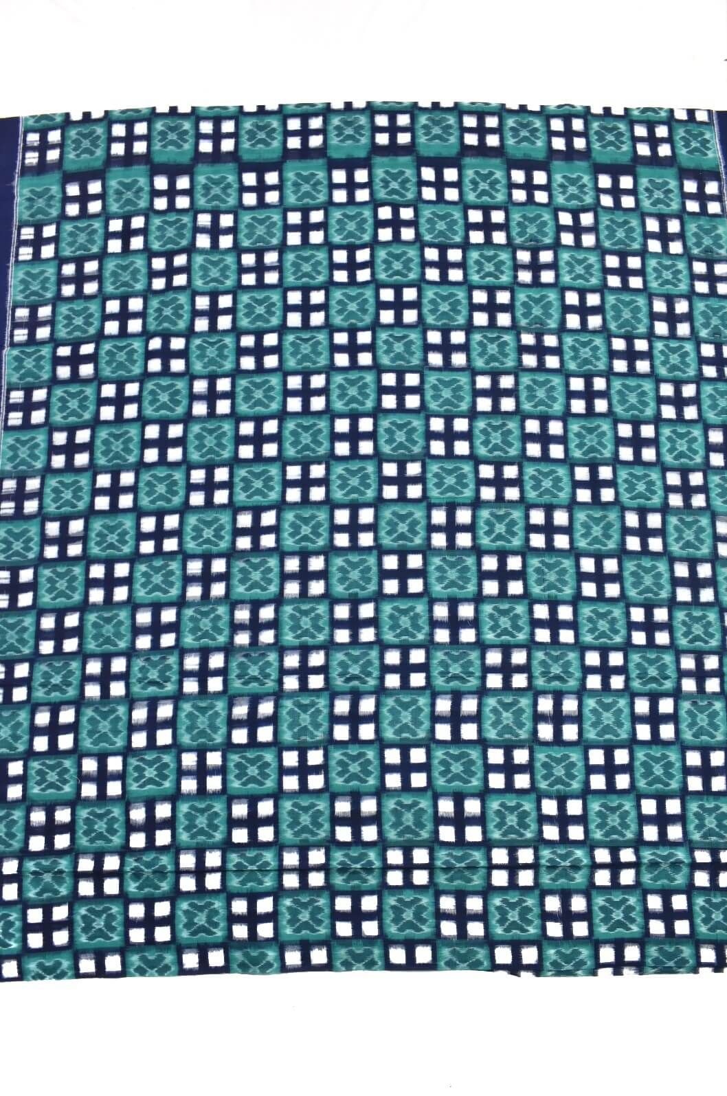 Sky Blue Colour Sambalpuri Handloom Cotton Dress Material - Image 4