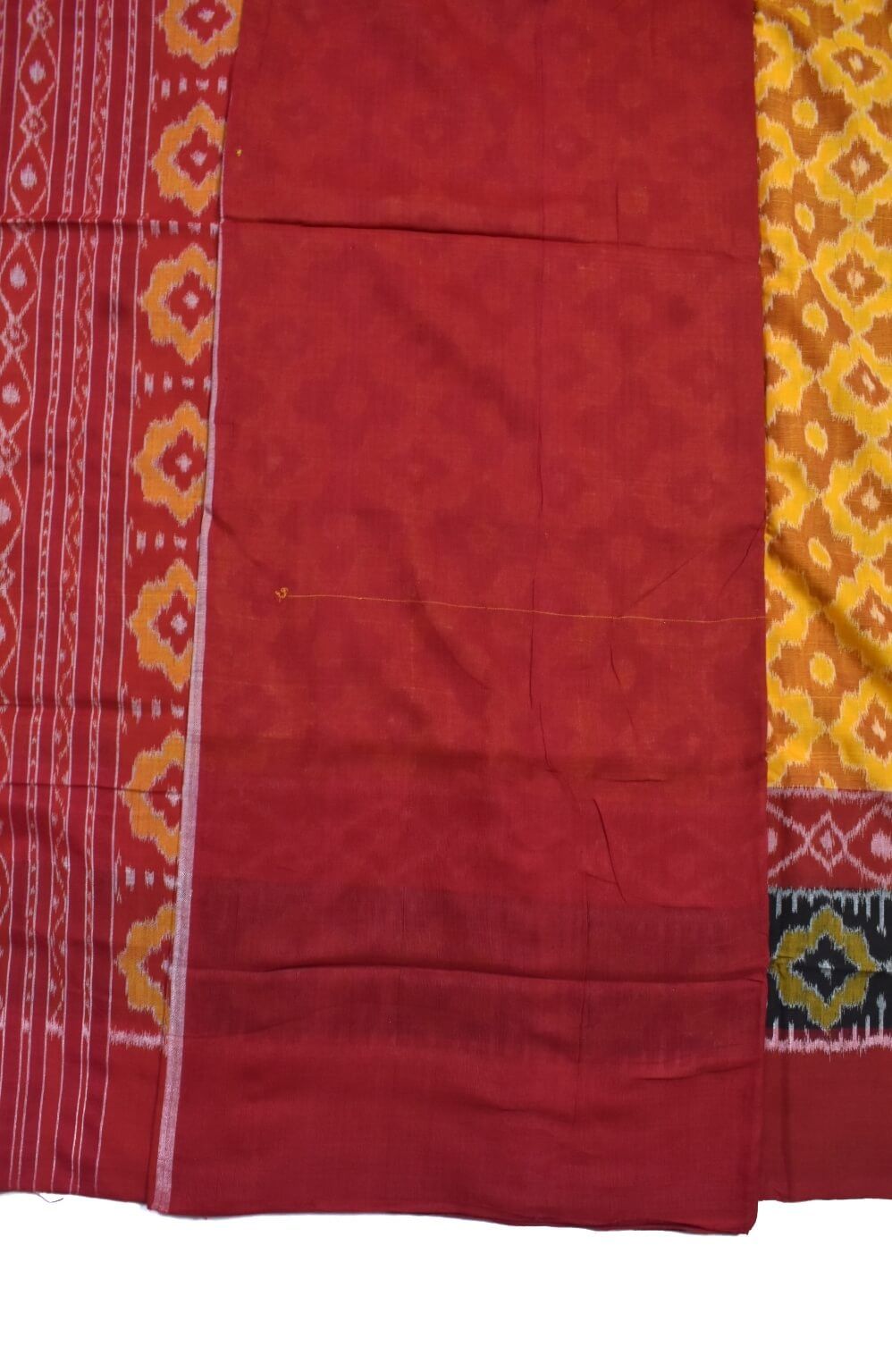 Yellow Colour Sambalpuri Handloom Cotton Saree - Image 5