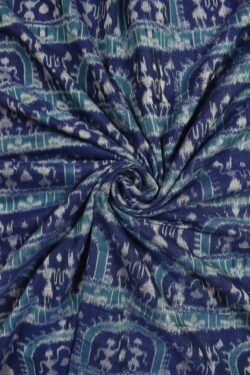 Blue Colour Sambalpuri Handloom Cotton Fabrics
