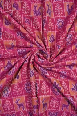 Pink Colour Sambalpuri Handloom Cotton Fabrics