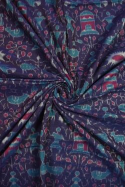 Blue Colour Tribal Design Sambalpuri Handloom Cotton Fabrics
