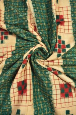 Mahendi Colour Pasapali Design Sambalpuri Handloom Cotton Fabrics