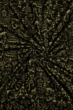 Black Colour Tribal Design Sambalpuri Handloom Cotton Fabric