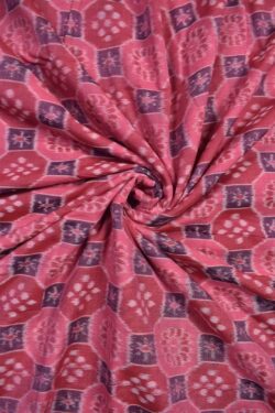 Pink Colour Sambalpuri Handloom Cotton Fabrics