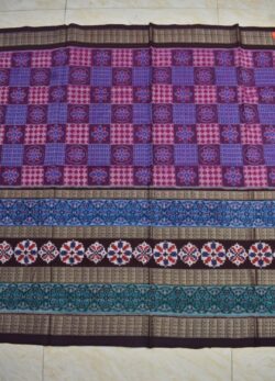 Blue-Pink Colour  Sambalpuri Handloom Cotton Saree