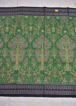 Green Colour  Sambalpuri Handloom Cotton Saree