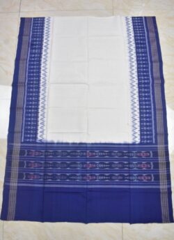 White-Blue Combination Sambalpuri Handloom Cotton Dupatta