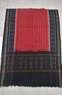 Red-Black Combination Sambalpuri Handloom Cotton Dupatta