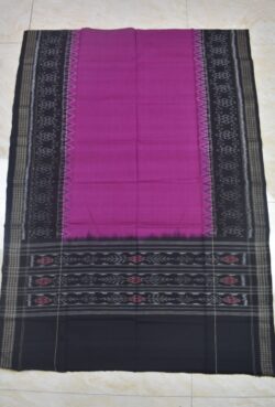 Pink-Black Combination Sambalpuri Handloom Cotton Dupatta