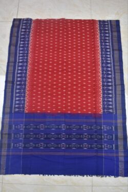 Red-Blue Combination Sambalpuri Handloom Cotton Dupatta
