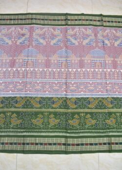 Gray-Green Colour  Sambalpuri Handloom Cotton Saree