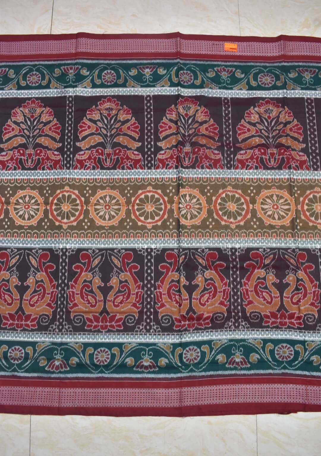 Black Colour Sambalpuri Handloom Cotton Saree