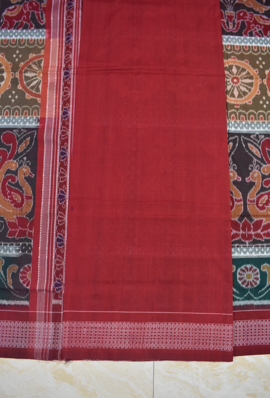 Black Colour Sambalpuri Handloom Cotton Saree - Image 5