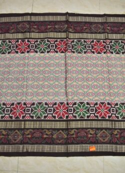 Gray Colour  Sambalpuri Handloom Cotton Saree