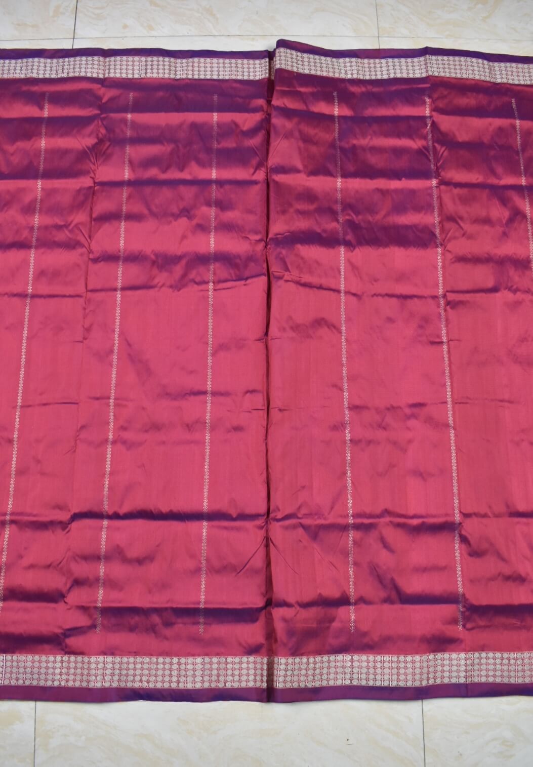 Pink-Green Colour Patli Design Sambalpuri Handloom Silk Saree - Image 2