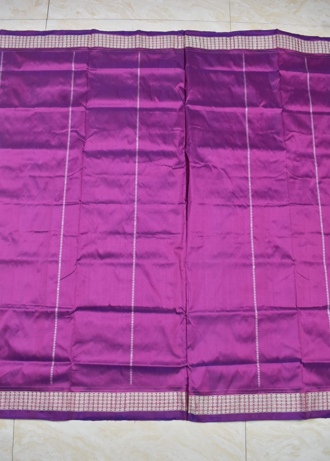 Pink-Blue Colour Patli Design Sambalpuri Handloom Silk Saree - Image 2