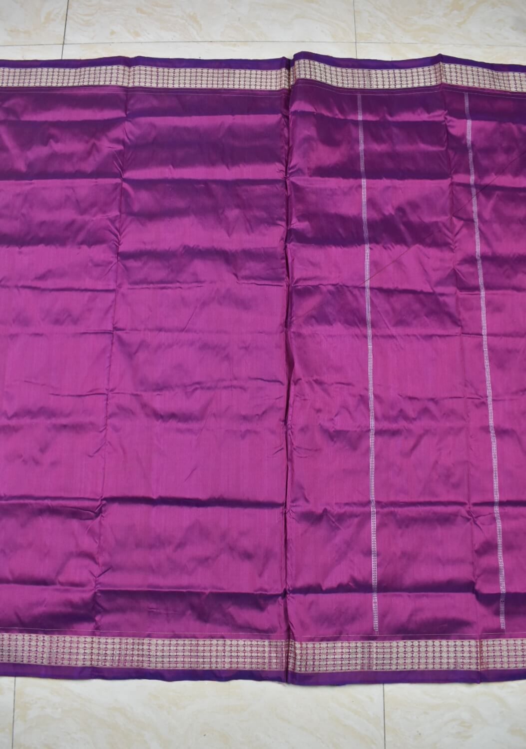 Pink-Green Colour Patli Design Sambalpuri Handloom Silk Saree - Image 2
