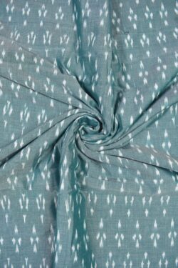 Sky Colour Ikkat Design Pochampally Handloom Cotton Fabric