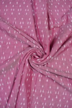 Pink Colour Ikkat Design Pochampally Handloom Cotton Fabric