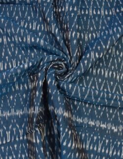 Blue Colour Ikkat Design Pochampally Handloom Cotton Fabric