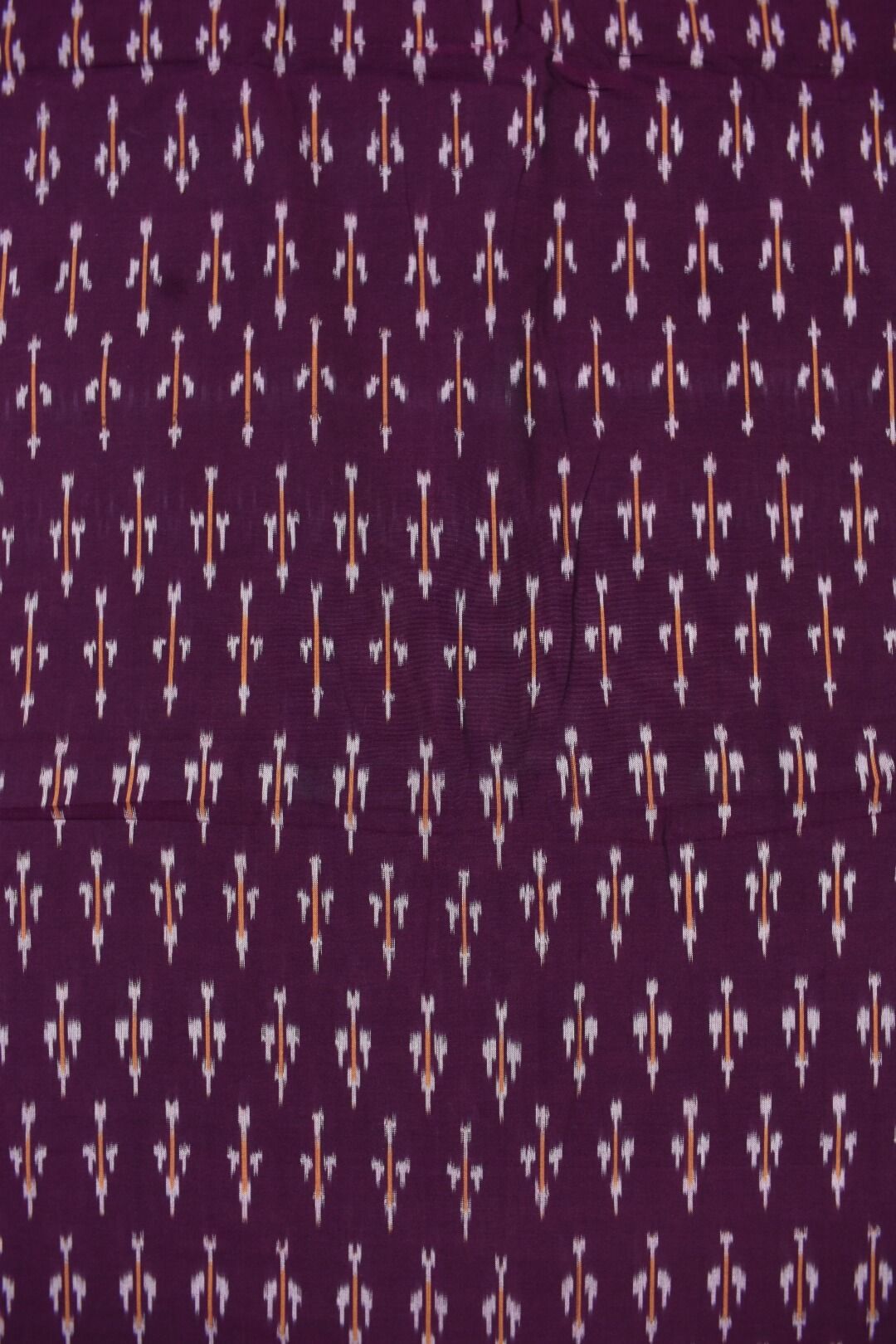 Purple Colour Ikkat Design Pochampally Handloom Cotton Fabric - Image 3